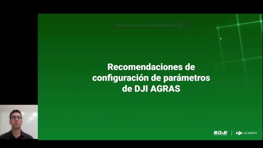 Recomendación de configuración de parámetros de DJI Agras
